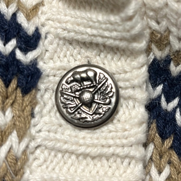 Cream & Brown Vintage Patterned Sweater Vest - Picture 7 of 7